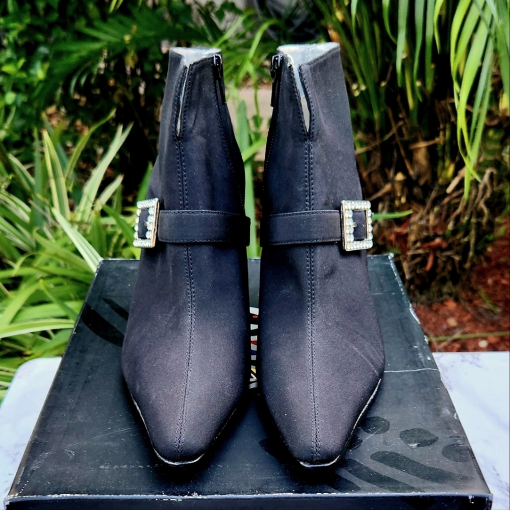 Carlos Santana Black Fabric Boots